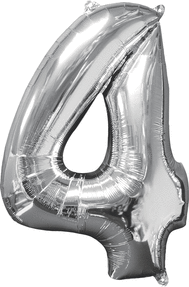 26" Silver Number Balloons