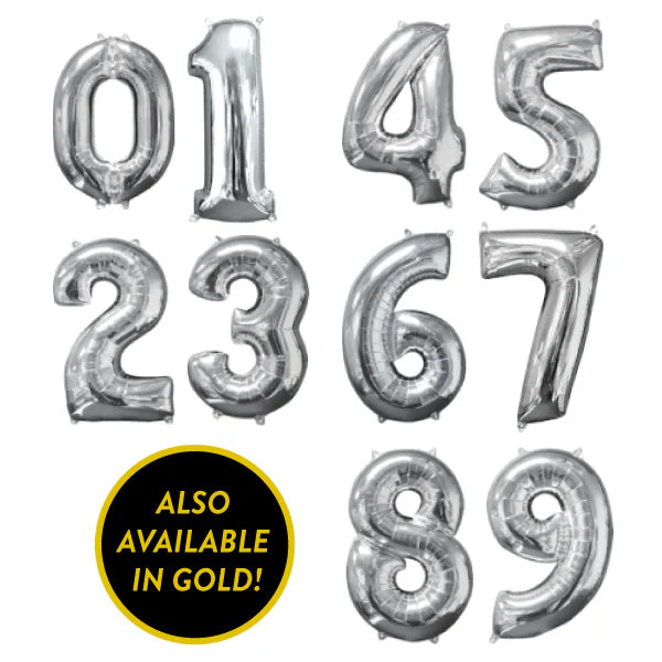 METALLIC NUMBER BALLOONS