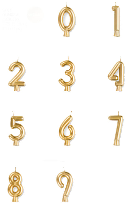 Gold Number Candles