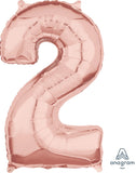 26"  Rose Gold Number Balloons