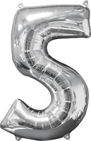 26" Silver Number Balloons
