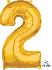 26" Gold Number Balloons