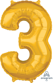 26" Gold Number Balloons