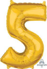 26" Gold Number Balloons