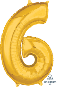 26" Gold Number Balloons