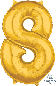 26" Gold Number Balloons